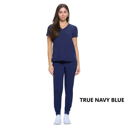 8533 - WOMEN’S ESSENTIAL COOL STRETCH JOGGER SCRUB SET - TRUE NAVY BLUE