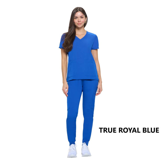 8533 - WOMEN’S ESSENTIAL COOL STRETCH JOGGER SCRUB SET - TRUE ROYAL BLUE