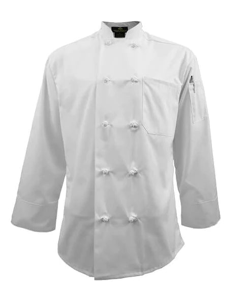 2072-Knot Button Chef Coat - kenziesscrubsllc.com