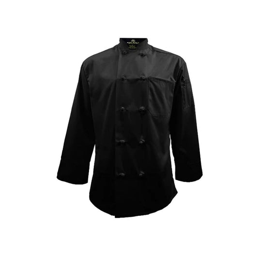 2072-Knot Button Chef Coat - kenziesscrubsllc.com