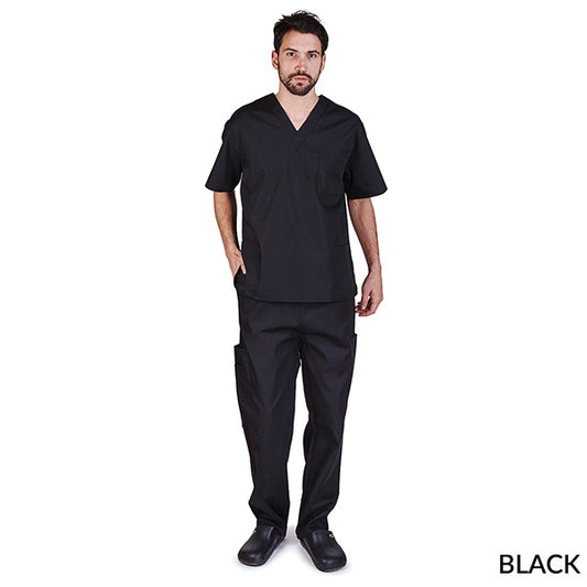 UNISEX SOLID V-NECK SCRUB SET (STYLE# BP102-MEN)