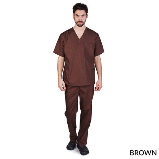 UNISEX SOLID V-NECK SCRUB SET (STYLE# BP102-MEN)