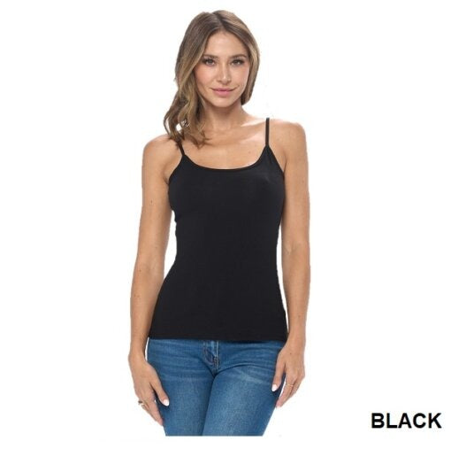 BASIC CAMISOLE WITH ADJUSTABLE SPAGHETTI STRAP TANK TOP (STYLE# 712)