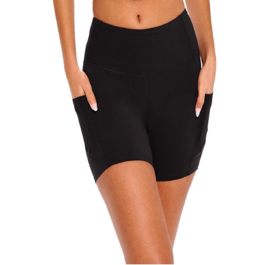 WOMEN’S HIGH WAIST YOGA SHORTS WITH TUMMY CONTROL (STYLE# 6270)