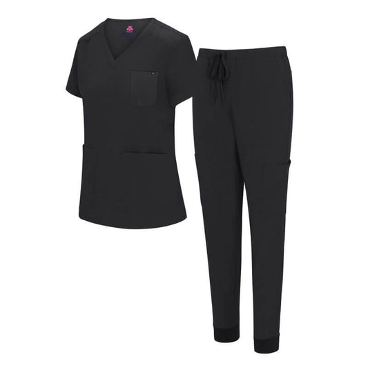WOMENS 10 POCKET COOL STRETCH JOGGER SCRUB SET (STYLE# 4889SET) NOW AVAILABLE IN PETITE