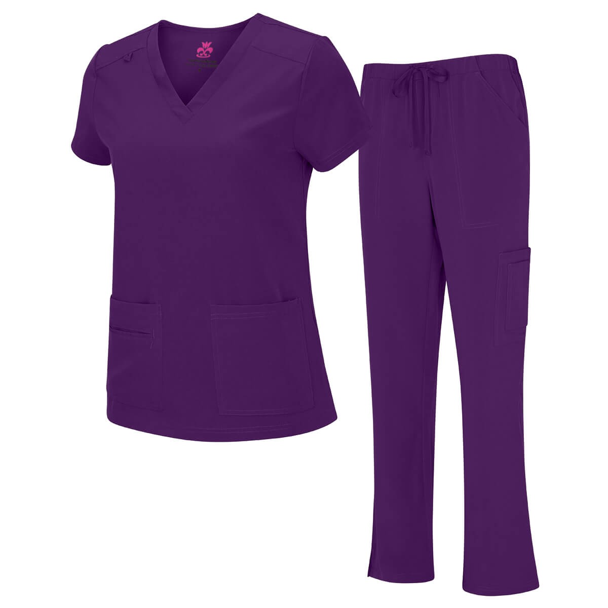 WOMEN’S COOL STRETCH V-NECK TOP AND CARGO PANT SET (STYLE# 8400SET) NOW AVAILABLE IN PETITE