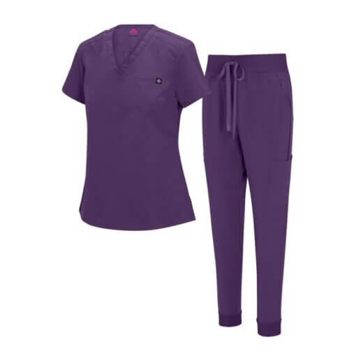 WOMENS COOL STRETCH MODERN TUCK-IN TOP YOGA JOGGER SCRUB SET (STYLE# 4887SET) NOW AVAILABLE IN PETITE